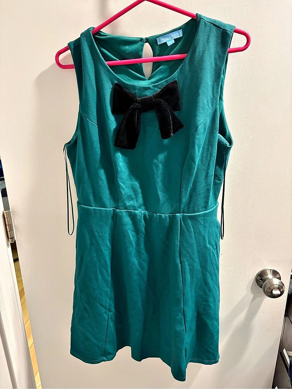Draper James Green Velvet Bow Dress Size Medium